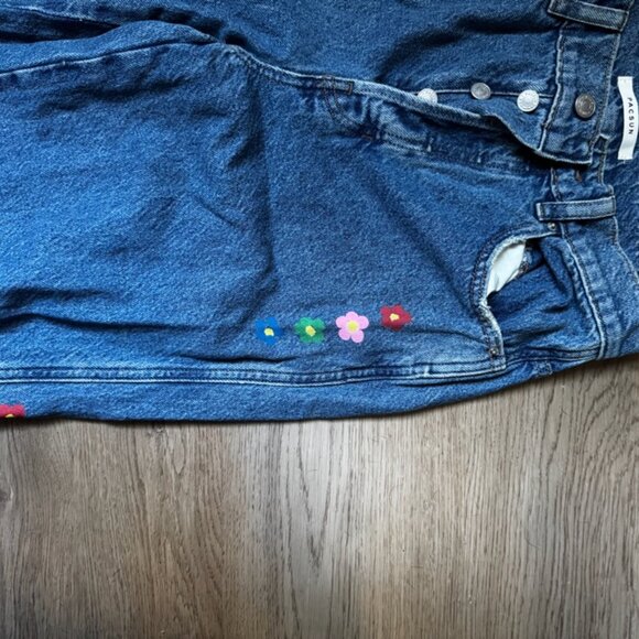PacSun Rainbow, Mushroom, and Cherry Printed Baggy Jeans - Medium Wash - Picture 4 of 8
